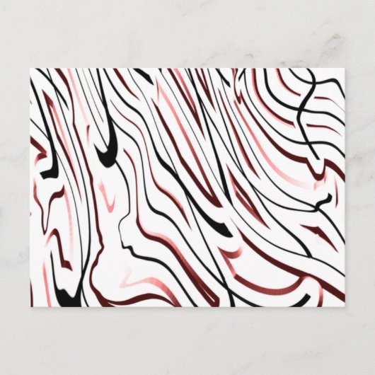 Abstraktes Design in Rot-Weiß-Schwarz Postkarte (Vorderseite)