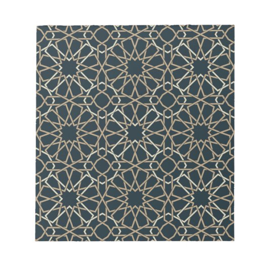 Abstraktes Design islamischer geometrischer Muster Notizblock (Vorderseite)