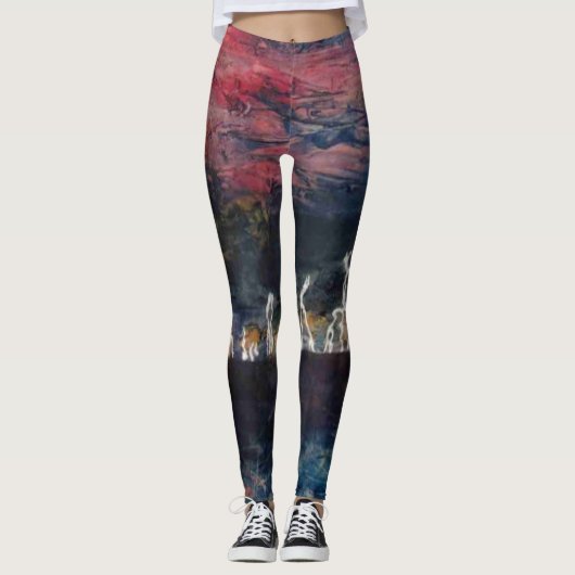 Abstraktes Design, Lichtsturm auf See Leggings (Vorderseite)