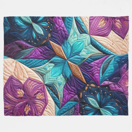 Abstraktes Design, Lila blau-rosa gestrichen Fleecedecke (Vorderseite (Horizontal))