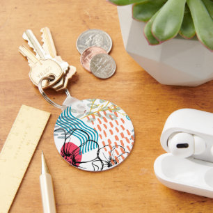 abstraktes Design Magnet Blumen Schlüsselanhänger