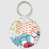 abstraktes Design Magnet Blumen Schlüsselanhänger (Rückseite)
