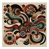 Abstraktes Design mit Boho-Formen Poster (Vorderseite)