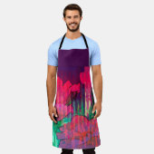 Abstraktes Design mit doppelter Rose Schürze (Getragen)