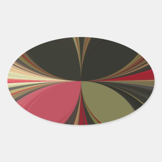 Abstraktes Design mit folgenden Linien Art Print Ovaler Aufkleber (Vorderseite)