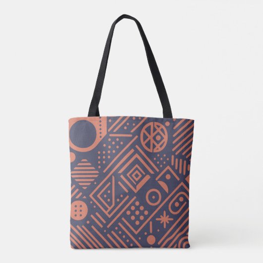 Abstraktes Design mit geometrischen Formen Tasche (Rückseite)