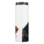 Abstraktes Design mit geringem Poly-Dreieck Thermosbecher (Rückseite)