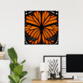 Abstraktes Design mit Monarchfalter-Muster Poster (Heimbüro)