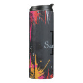 Abstraktes Design mit Neonfarben und individuellem Thermosbecher (Nach links gedreht)