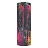 Abstraktes Design mit Neonfarben und individuellem Thermosbecher (Rückseite)