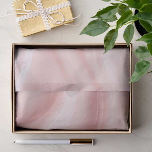 Abstraktes Design mit rosa Creme Seidenpapier (Geschenk)