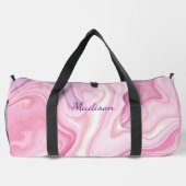 Abstraktes Design mit rosa Flüssigkeit Duffle Bag (Rückseite)