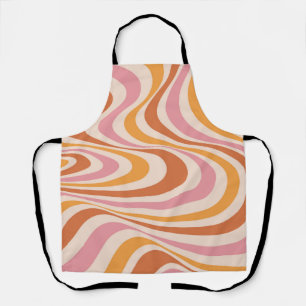 Abstraktes Design mit rosa und orangefarbenem Wirb Schürze