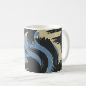 Abstraktes Design mit wirbelnden Pinselstrichen Kaffeetasse (VorderseiteRechts)