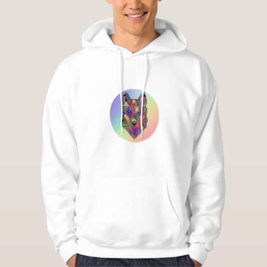 Abstraktes Design mit Wolf-Spektrum Hoodie (Vorderseite)