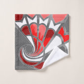 Abstraktes Design, moderne Malerei, Spiralformen Badhandtuch Set (Waschlappen)