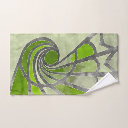 Abstraktes Design, moderne Malerei, Spiralformen Badhandtuch Set (Handtuch)