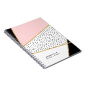 Abstraktes Design-Notebook mit rosa und schwarzem Notizblock (Rechte Seite)