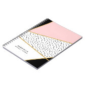 Abstraktes Design-Notebook mit rosa und schwarzem Notizblock (Linke Seite)