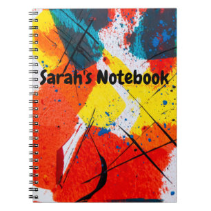 Abstraktes Design Notebook Passen Sie den Namen an Notizblock