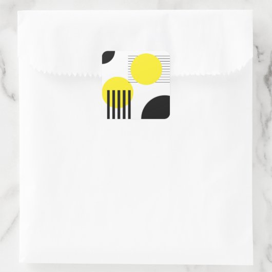 Abstraktes Design Quadratischer Aufkleber (Tasche)