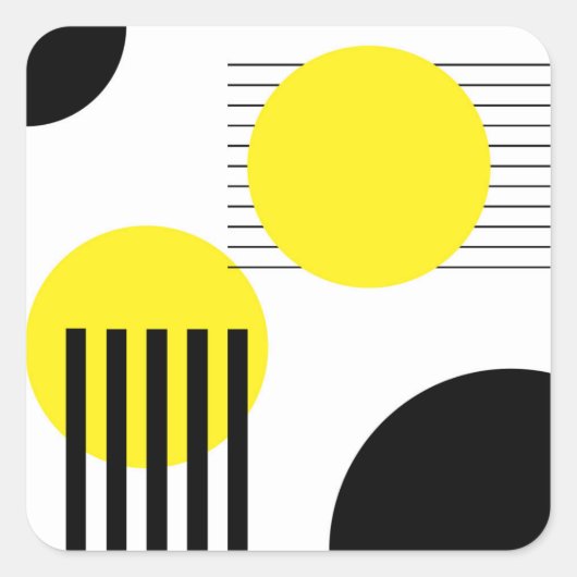 Abstraktes Design Quadratischer Aufkleber (Vorderseite)