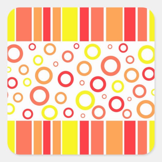 Abstraktes Design Quadratischer Aufkleber (Vorderseite)