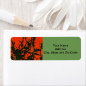 Abstraktes Design Rückadressschild, Sumpffeuer. (Insitu)