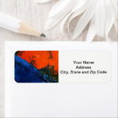 Abstraktes Design Rückadressschild, Sumpffeuer. (Insitu)