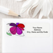 Abstraktes Design Rücksendeaufkleber mit Blumenbez (Insitu)