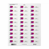 Abstraktes Design Rücksendeaufkleber mit Blumenbez (Vorne)