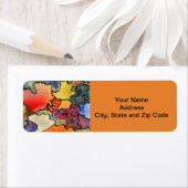 Abstraktes Design Rücksendeaufkleber mit Wirbel. (Insitu)