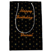 Abstraktes Design schwarz Mittlere Geschenktüte (Vorderseite)