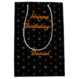 Abstraktes Design schwarz Mittlere Geschenktüte