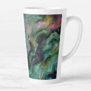 Abstraktes Design schwirbelnder, lebhafter Farben Milchtasse