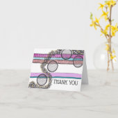 Abstraktes Design, Streifen, Kreise, vielen Dank Karte (Gelbe Blume)