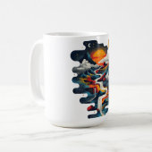 Abstraktes Design, surreale Landschaft Kaffeetasse (Vorderseite Links)