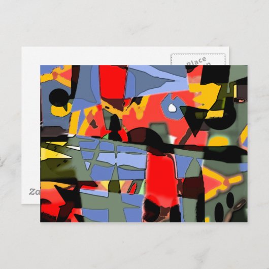 Abstraktes Design von Albruno Postkarte (Vorne/Hinten)