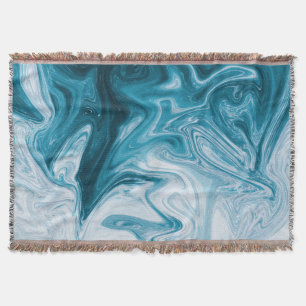 Abstraktes Design von Blue Beach Waves Decke