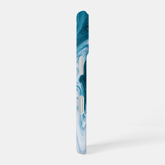 Abstraktes Design von Blue Beach Waves iPhone 16 Hülle (Rechte Seite)