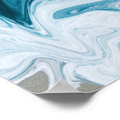 Abstraktes Design von Blue Beach Waves Poster (Ecke)