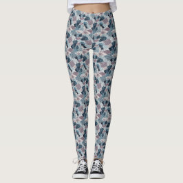 Abstraktes Design von Blue und Mauve Terrazzo Leggings