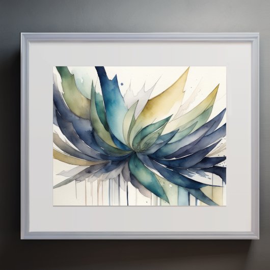 Abstraktes Design von Coolen Farbtönen 5:4 Poster