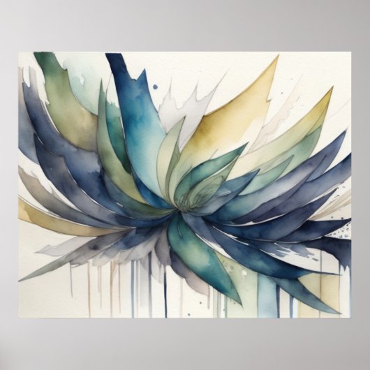 Abstraktes Design von Coolen Farbtönen 5:4 Poster (Vorne)