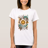 Abstraktes Design von Sonne und Natur T-Shirt (Vorderseite)