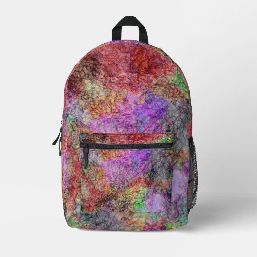 Abstraktes Design Wasserfarben schimmern wirbelnde Bedruckter Rucksack (Vorderseite)