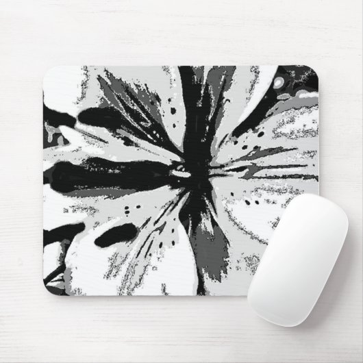 abstraktes Design zeitgenössisch schwarz-weiß Mousepad (Mit Mouse)