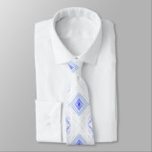 Abstraktes Diamant Hellblaues Fraktalmuster Krawatte (Gebunden)