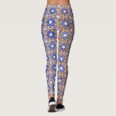 Abstraktes Digital Floral Art Muster Leggings (Rückseite)