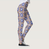 Abstraktes Digital Floral Art Muster Leggings (Rechts)